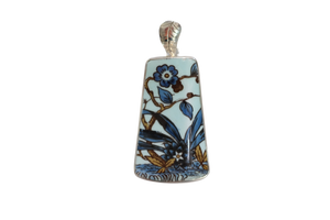 Adams Blue on Blue Floral Pendant