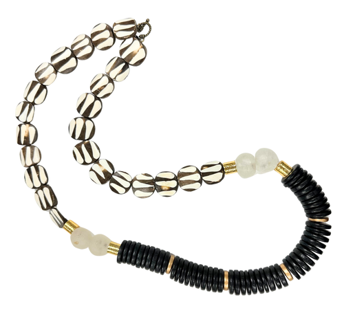 African bone bead necklace