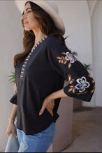 Black Embroidered Top