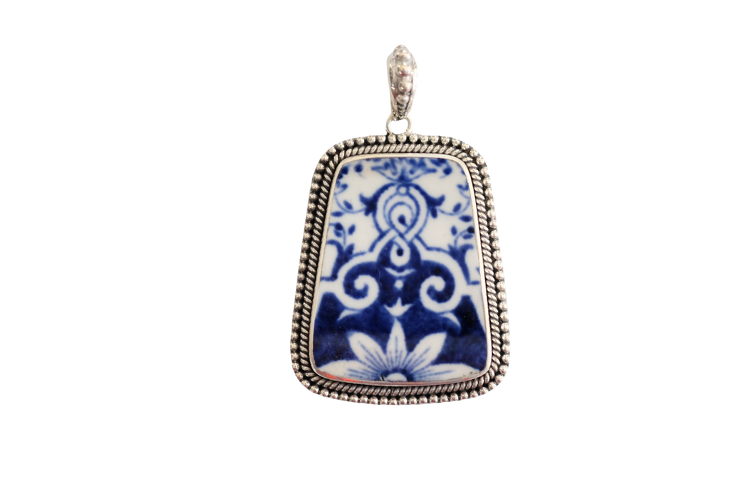 Blue Floral Pendant