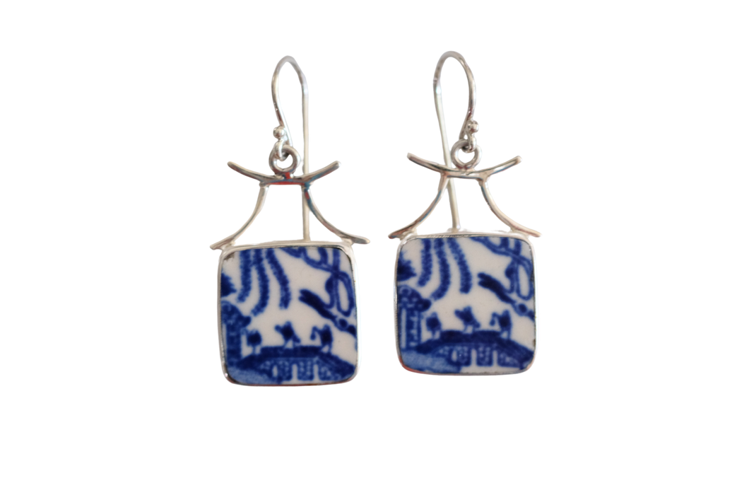 Blue Willow Bridge Earrings