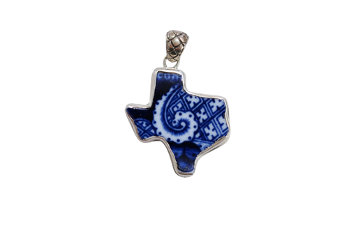 Blue Willow Texas Shape Pendant