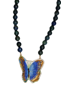 Blue Winged Butterfly Necklace