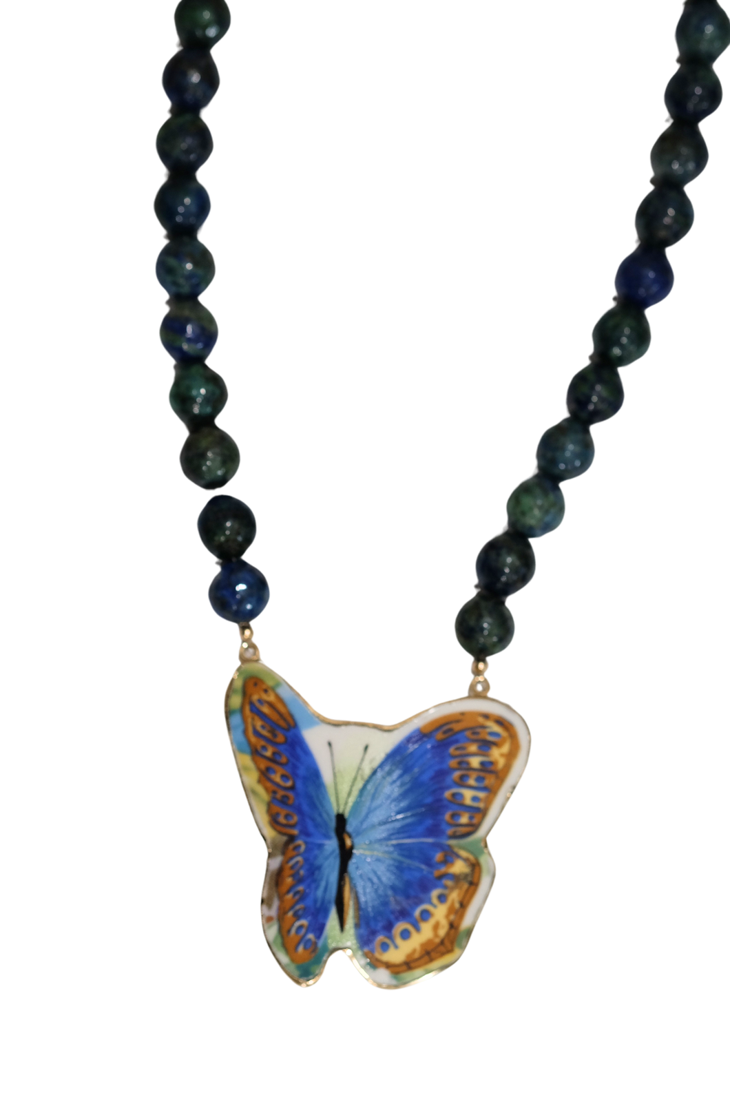 Blue Winged Butterfly Necklace