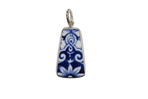 Blue and White Trapezoid Pendant