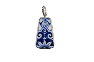 Blue and White Trapezoid Pendant