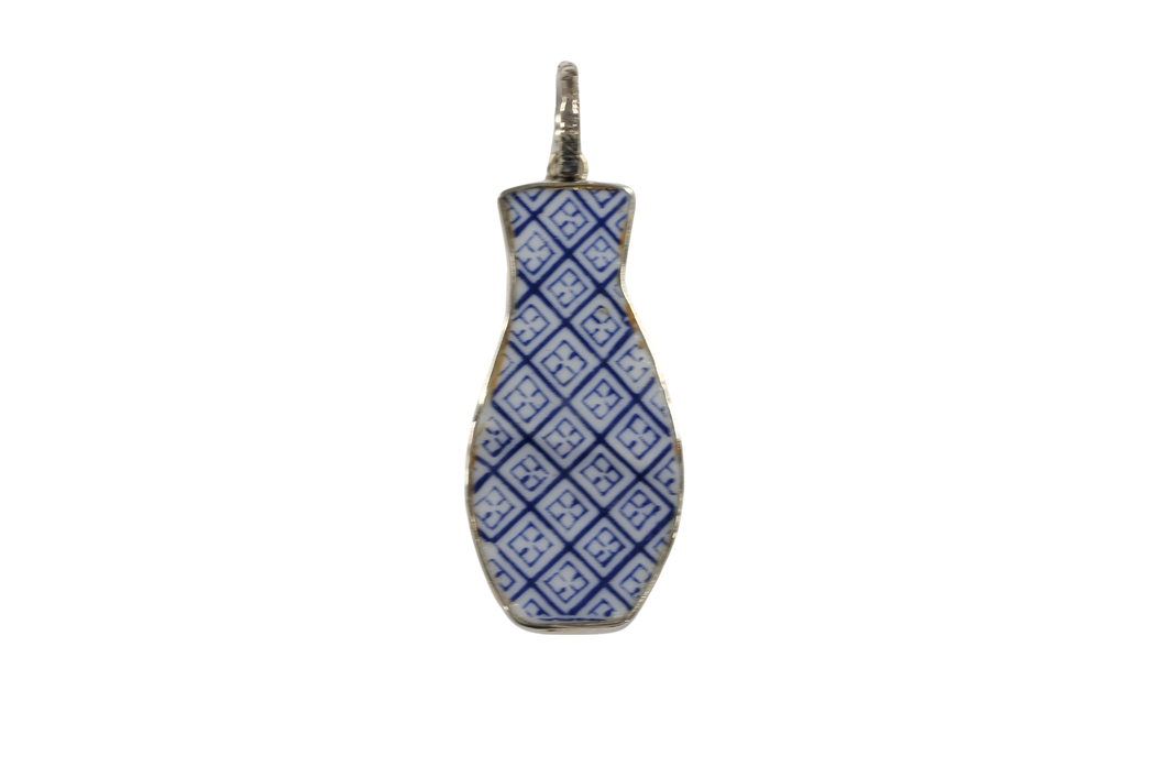 Blue and white vase pendant