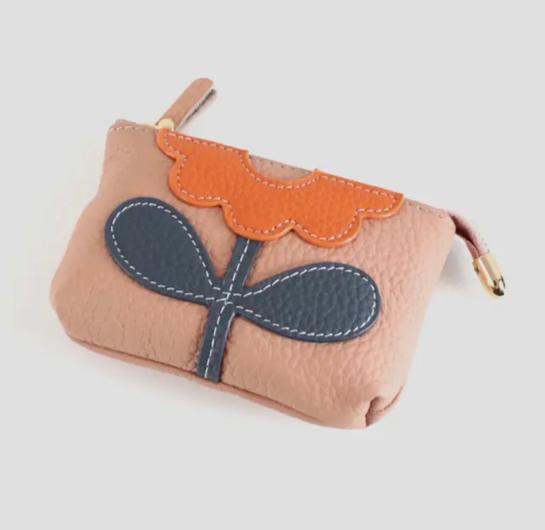 Blush flower coin purse