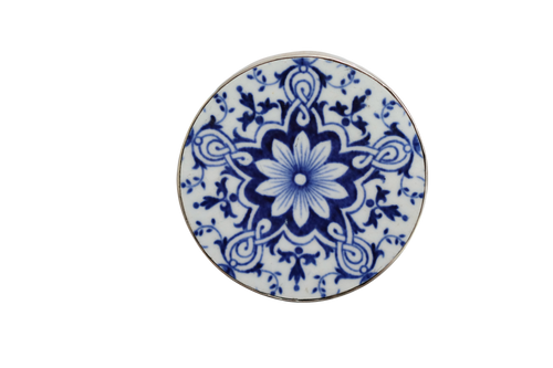 Bold Blue and White Medallion Pendant