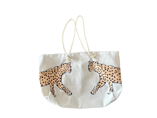 Cheetah canvas large tote bag