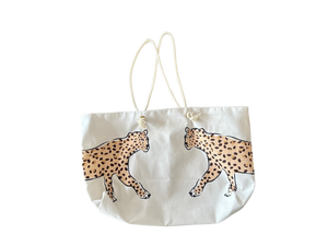 Cheetah canvas large tote bag