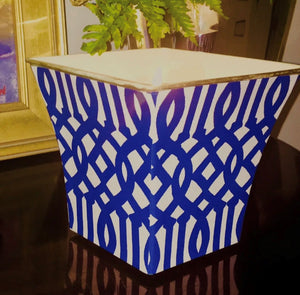 Fretwork Blue Candle