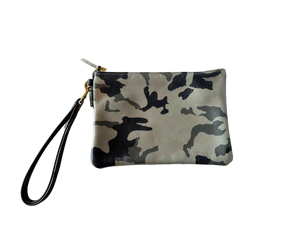 Gray camo wristlet