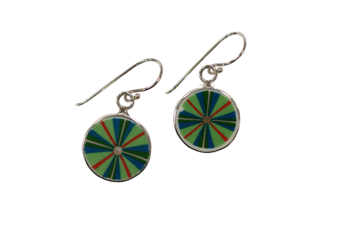 Green swirl earrings