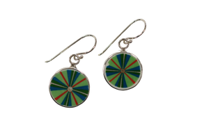 Green swirl earrings