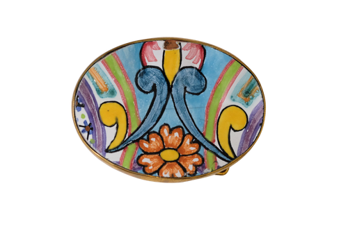 Italian Pottery Belt Buckle