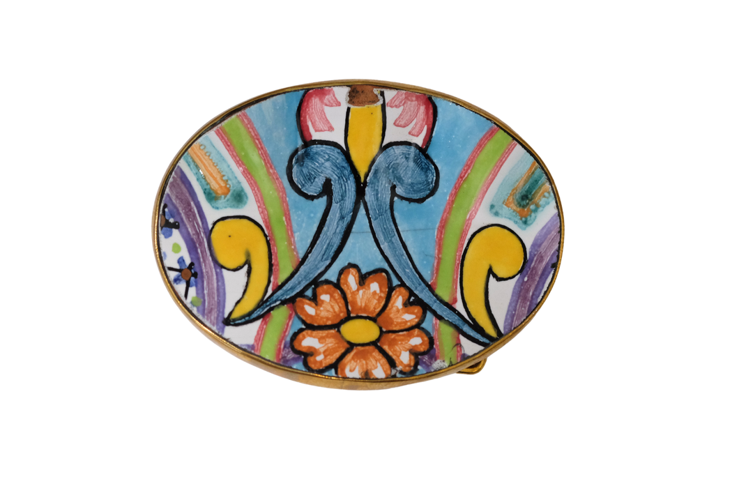 Italian Pottery Belt Buckle