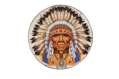 Large Chief with Feathers Belt Buckle