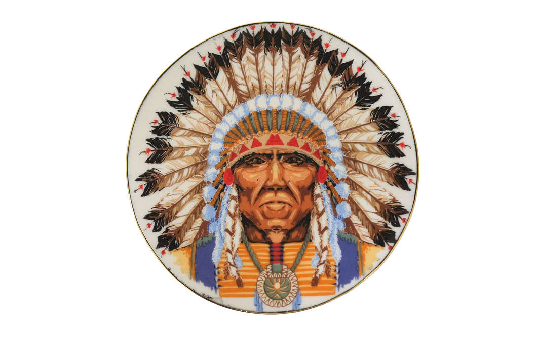 Large Chief with Feathers Belt Buckle