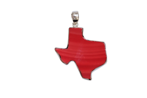 Large Red Texas Shape Pendant