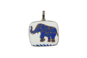 Large rectangle elephant pendant