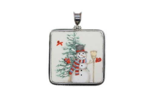 Large rope snowman pendant