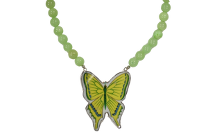 Lemon Lime Butterfly Necklace