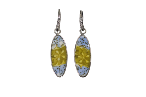 Light blue and gold earrings