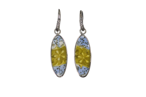 Light blue and gold earrings