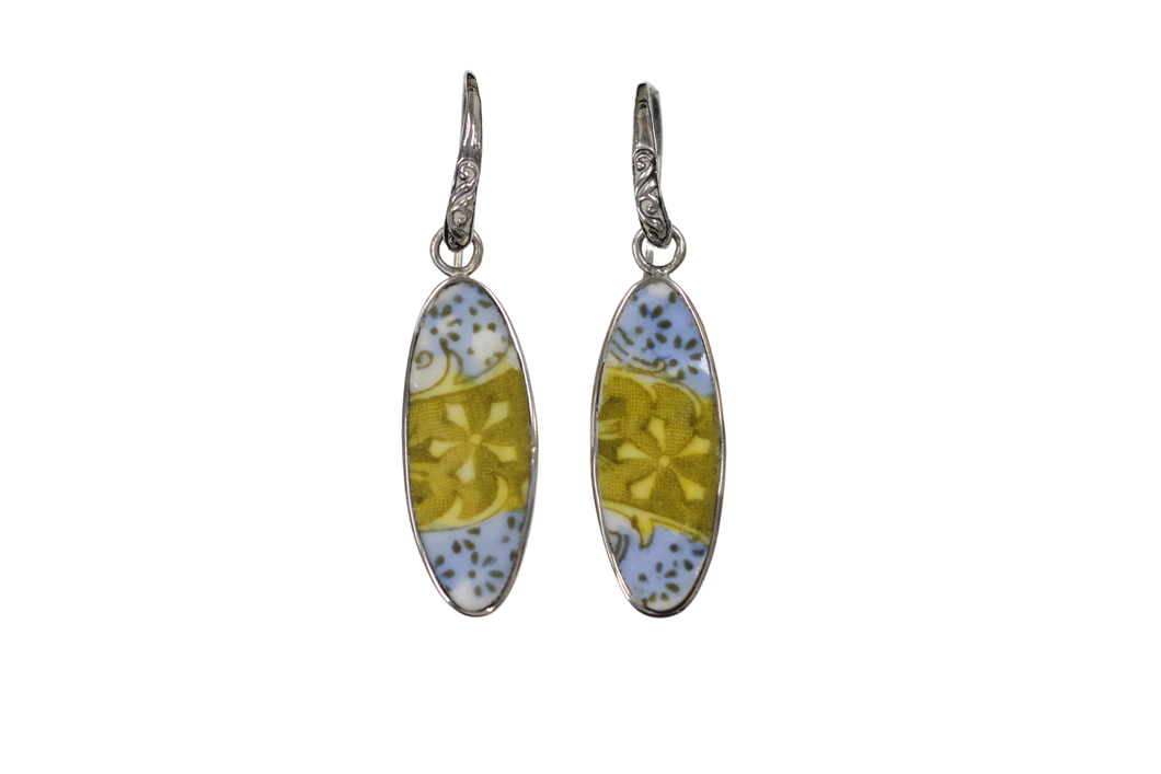 Light blue and gold earrings