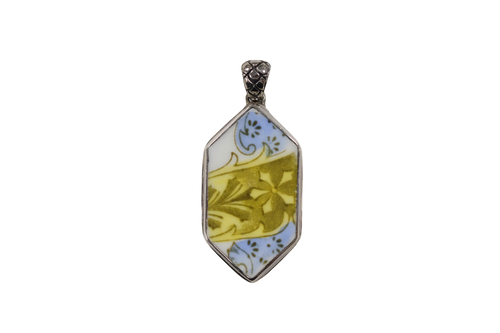 Light blue and gold pendant