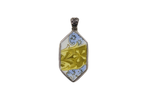 Light blue and gold pendant