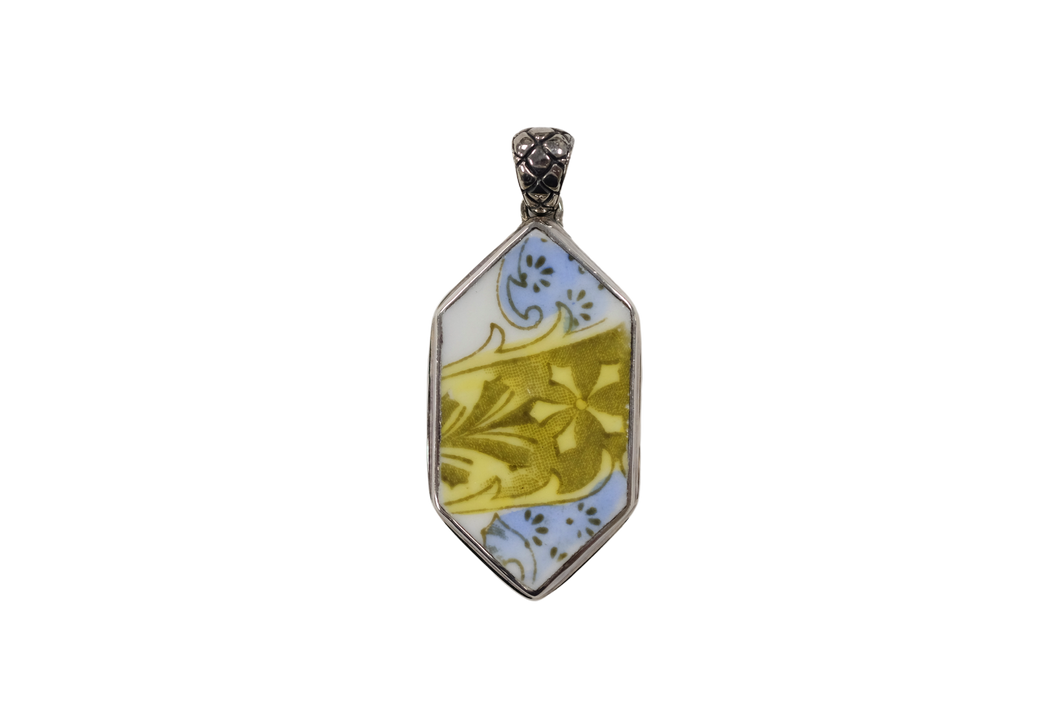 Light blue and gold pendant