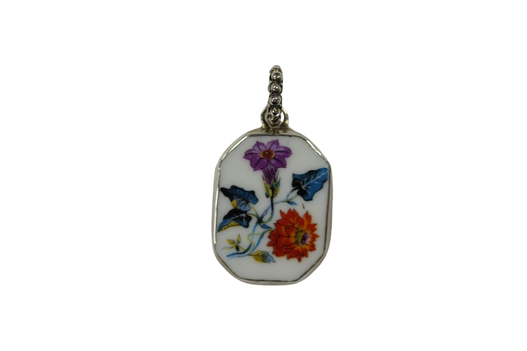 Lovely floral octagon pendant