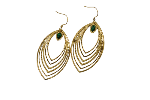 Malachite teardrop earrings