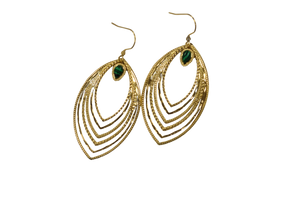 Malachite teardrop earrings