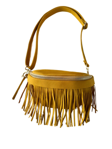 Mustard fringe fanny pack