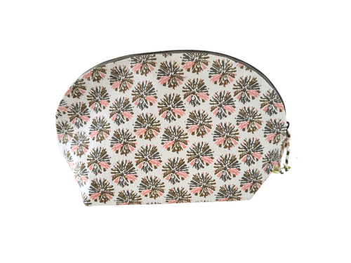 Olive and blush splatter makeup bag