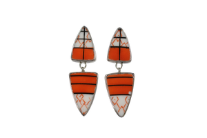 Orange geometric earrings