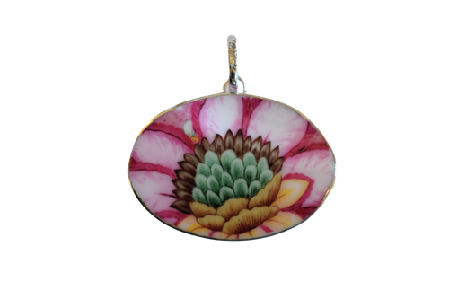 Oval Bold Floral Pendant