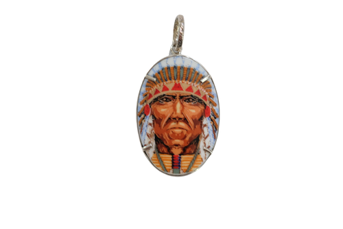 Oval Indian Chief Pendant