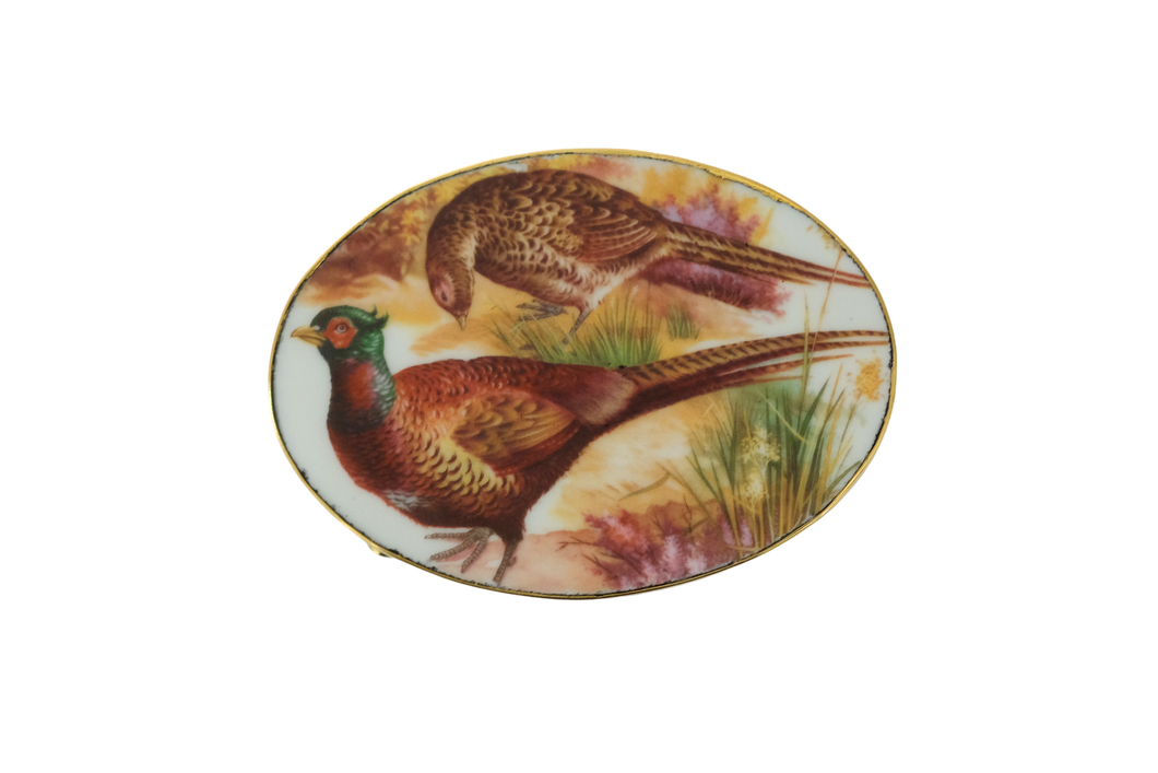 Oval Pheasants Belt Buckle