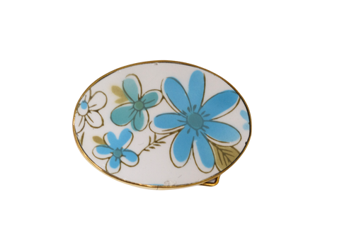 Petite Turquoise Floral Belt Buckle