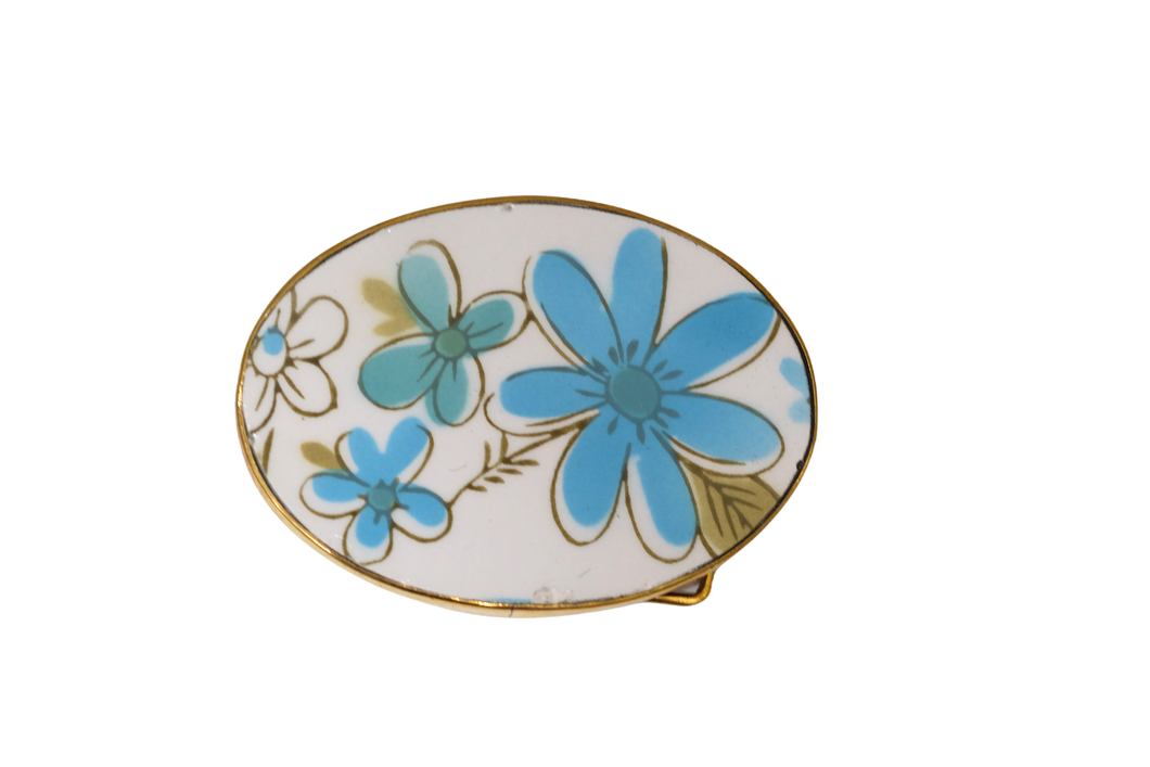 Petite Turquoise Floral Belt Buckle