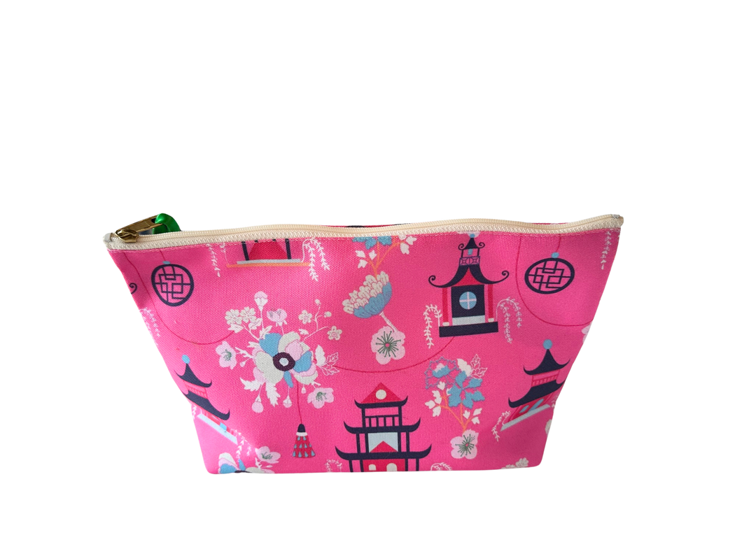 Pink pagoda makeup bag