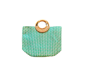 Pink plaid beach clutch bag