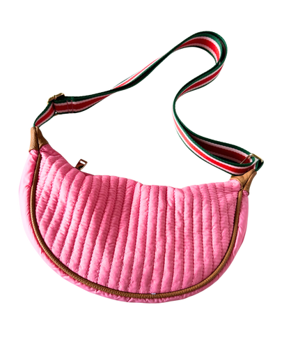 Pink quilted crossbody