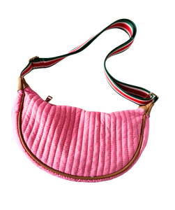 Pink quilted crossbody