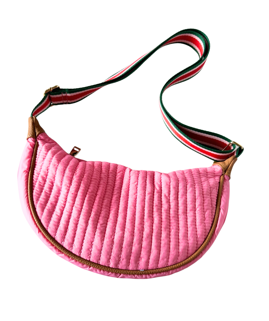 Pink quilted crossbody