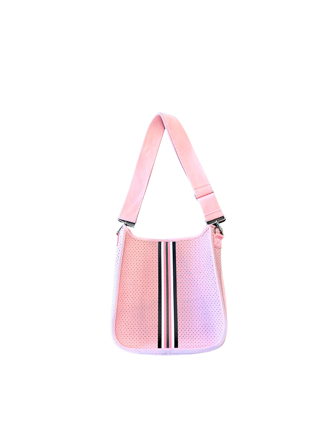 Pink stripe neoprene bag